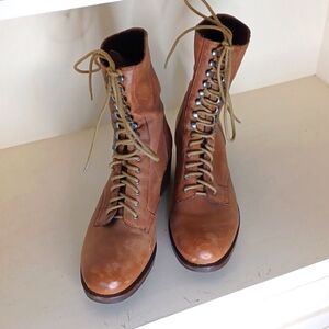 Aloof brand soft leather tan/brown boots. Like new. 1.25" sturdy heel. Sz 8.5.